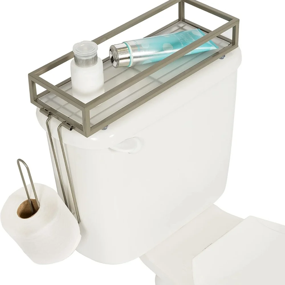 Over-the-toilet Tray with Toilet Paper Holder